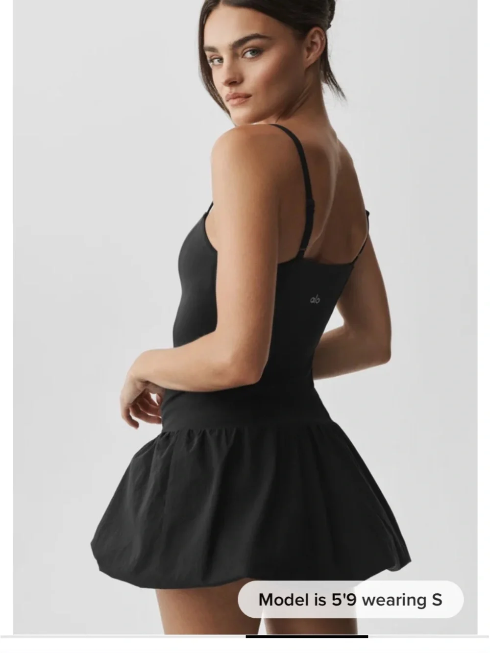 ALO Yoga Black Airbrush Love Match Tennis Dress